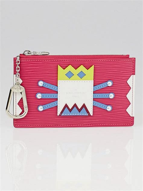 LOUIS VUITTON Epi Tribal Mask Key Pouch Pivoine